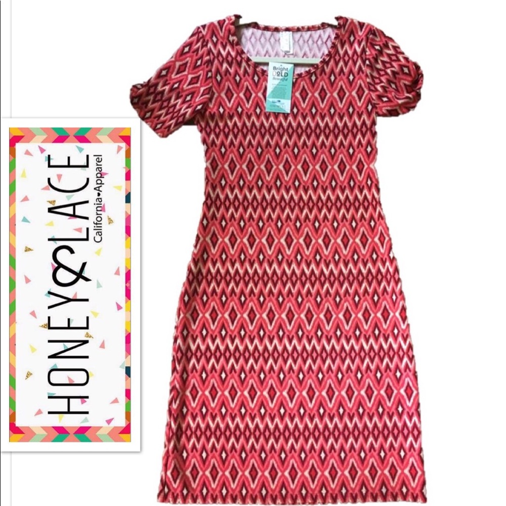 Honey & Lace mid dress Diamond pattern